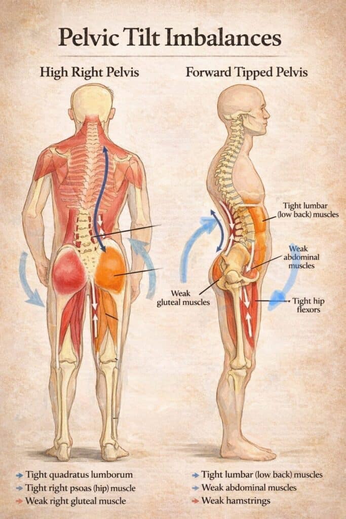 ‏סיבוב אגן ופיצוי יציבתי פאשיאלי בירך, ברך וכף רגל