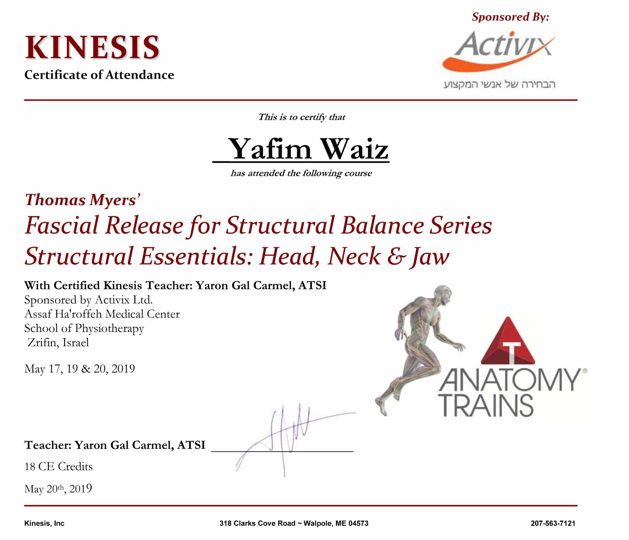 Anatomy trains Head Neck and JAW yafim waiz